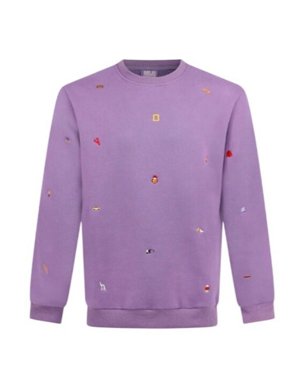 Mojo Provo Embroidered Friends Charms Crew Sweatshirt Unisex Size Medium Purple - Picture 2 of 13